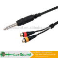 AV cable Mono 6.35 jack to 2RCA female A/V cable